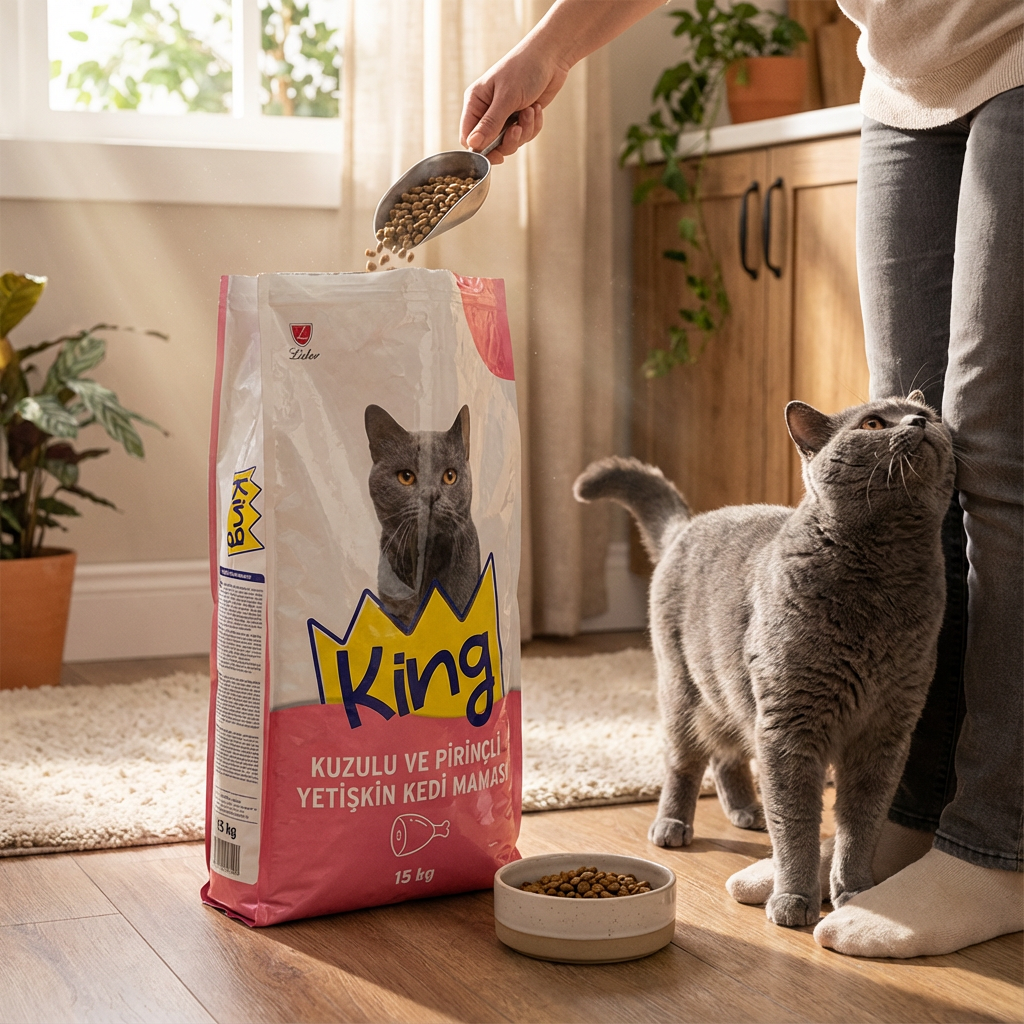 King Kuzulu Ve Pirinçli Yetiskin Kedi Mamasi 15 Kg