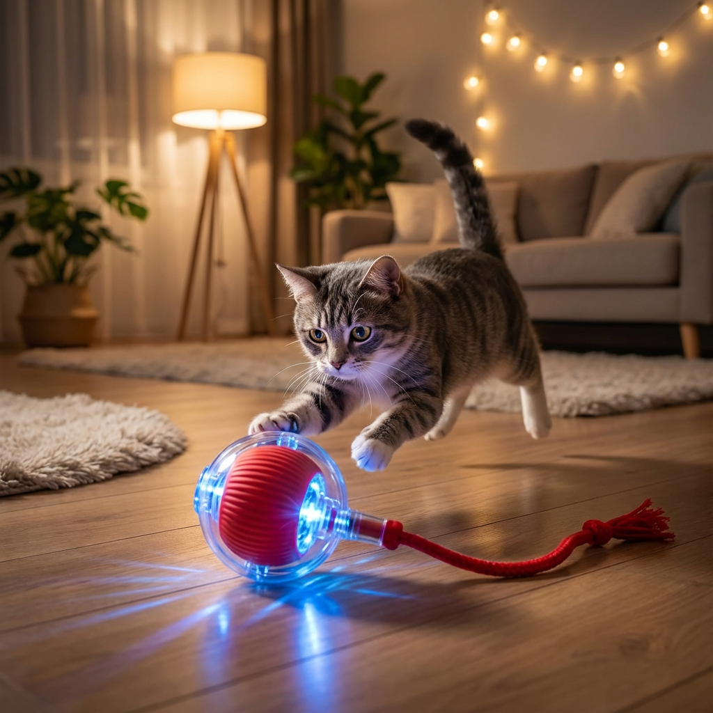 IŞIKLI KEDİ TOPU OYUNCAĞI