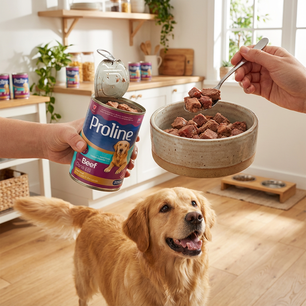 Proline Dana Etli Pate İçinde Et Parçacıklı Yetişkin Konserve Köpek Maması 395GR x 12 Adet