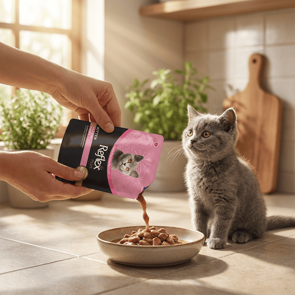 Reflex Plus Sos İçinde Et Parçacıklı Kuzu Etli Yavru Kedi Maması 85g