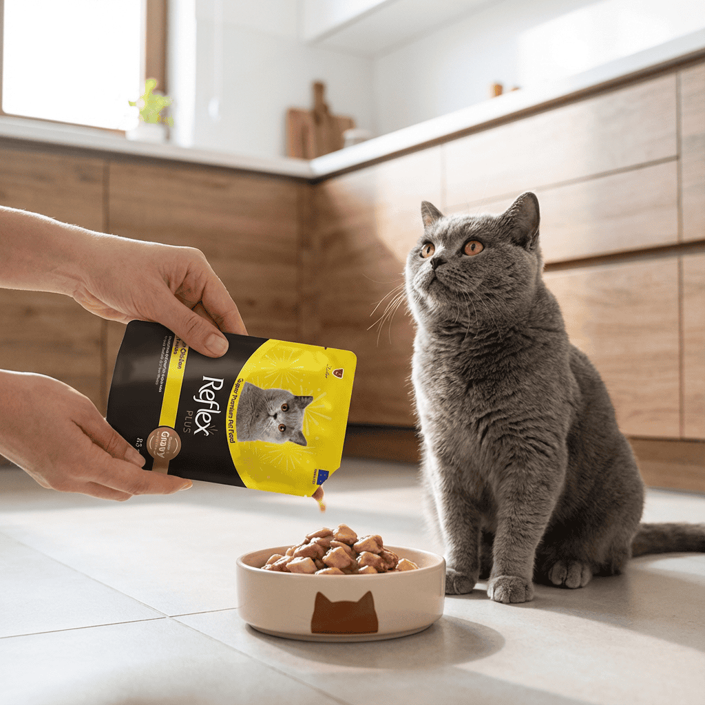 Reflex Plus Sos İçinde Et Parçacıklı Tavuklu Yetişkin Kedi Maması 85g
