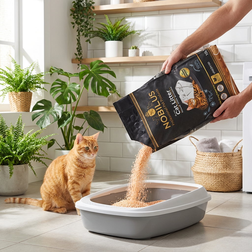 NOBİLUS Portakallı Bentonit Kedi Kumu 10 Lt