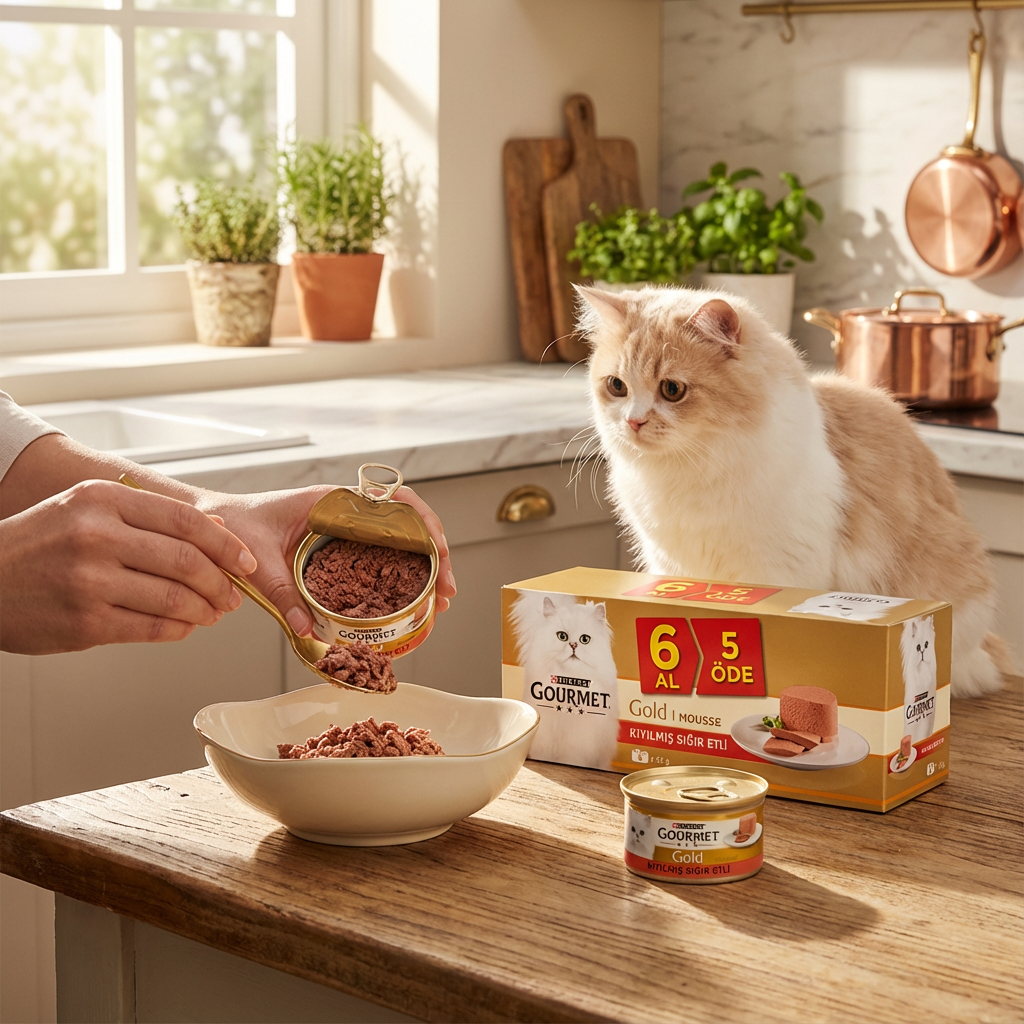 Gourmet Gold Kıyılmış Sığır Etli Kedi Konservesi 85 gr 6 Al 5 Öde