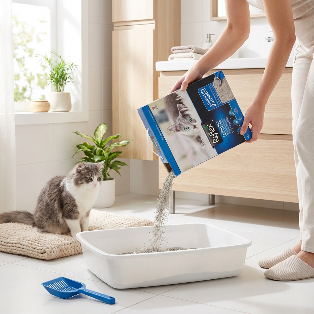 Reflex Hassas Kediler için Kokusuz Süper Hızlı Topaklanan Kedi Kumu 10 lt