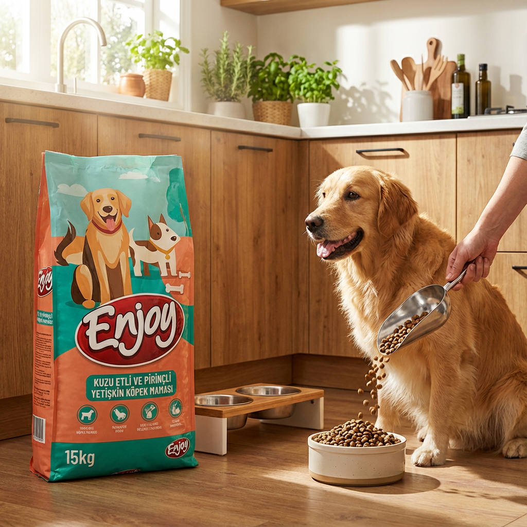 Enjoy Kuzu Etli Ve Pirinçli Yetişkin Köpek Maması 15 kg