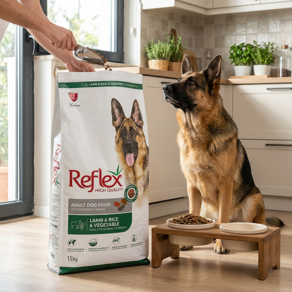 Reflex Kuzu Etli Sebzeli Pirinçli Yetişkin Köpek Maması 15 kg